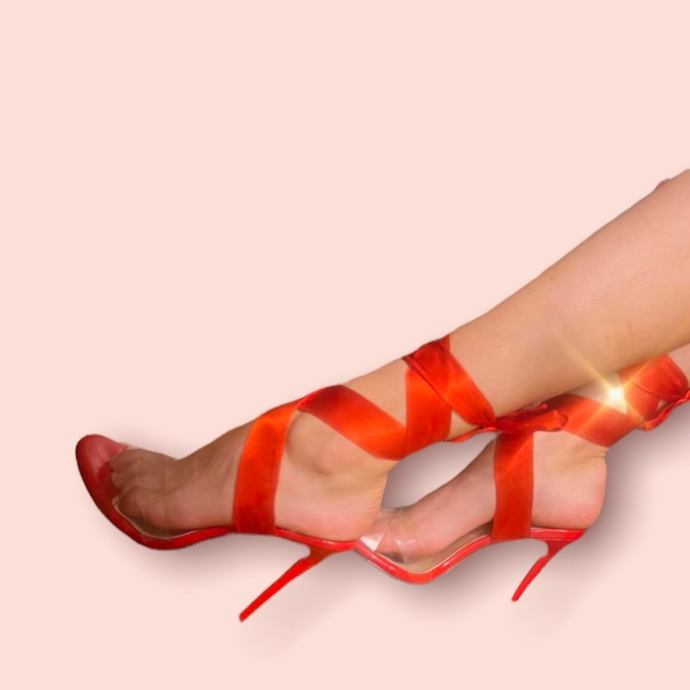 Lace up high heels